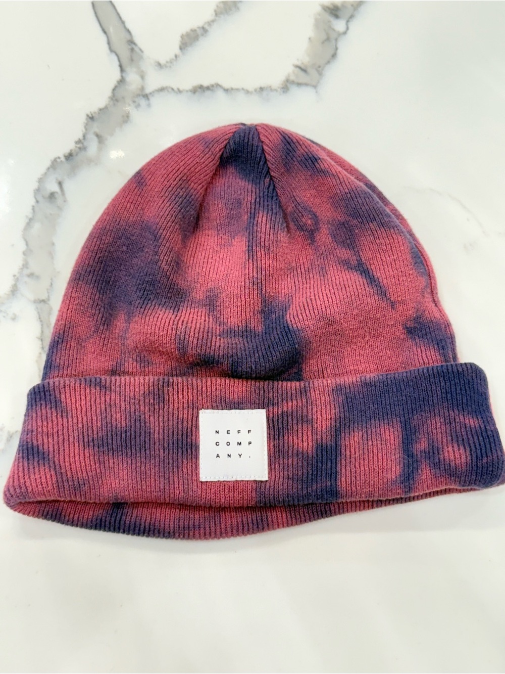 Neff Pink & Navy Tie-Dye Cuff Beanie